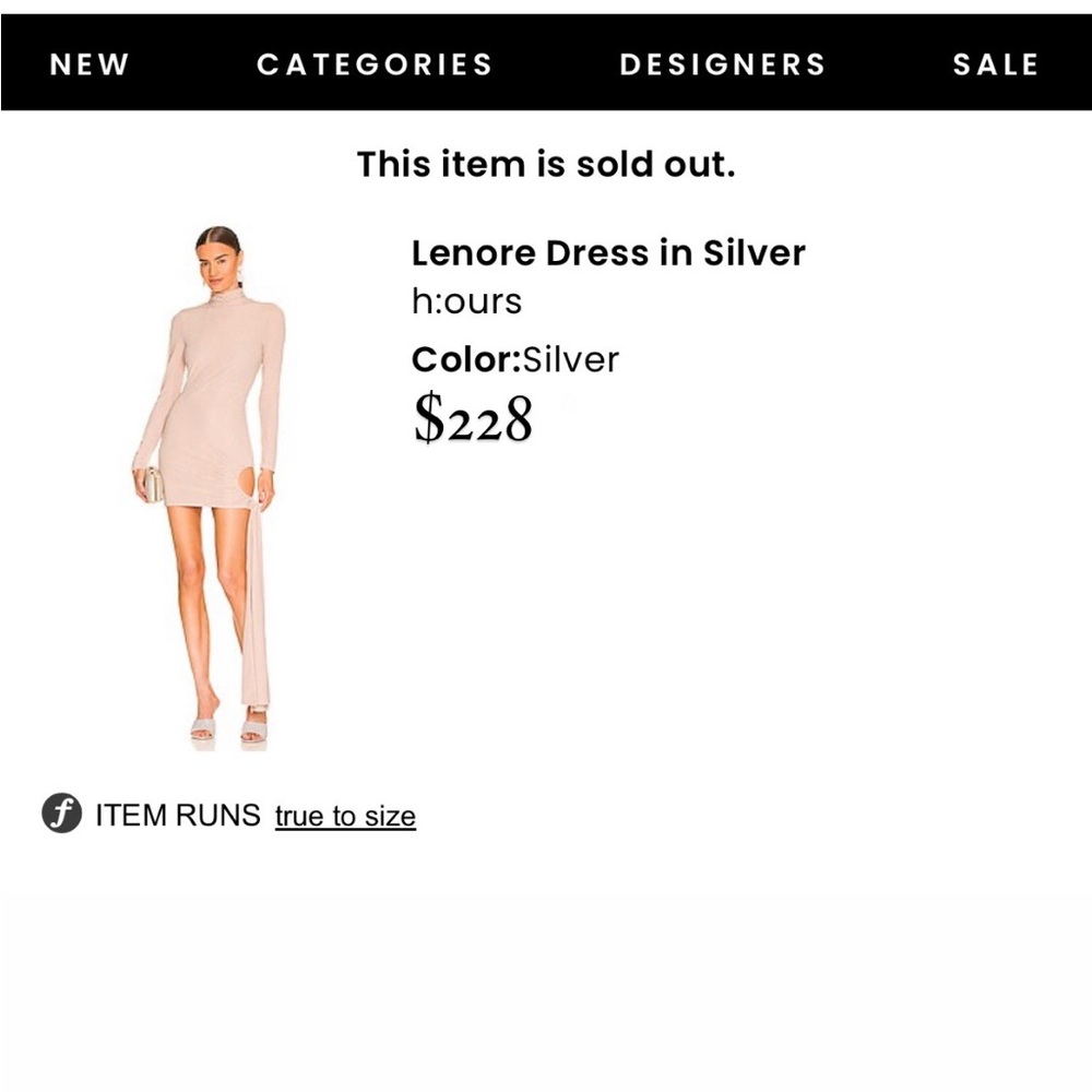 H:ours “Lenore” Dress in Silver